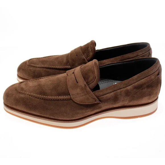 Di Bianco NWB Brera Classic Suede Loafers Size 10 in Tundra Brown
